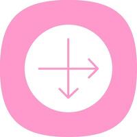 Intersect Glyph Curve Icon Design vector