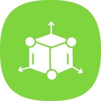 3d Modeling Glyph Curve Icon Design vector