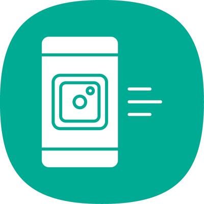 Mobile App Glyph Curve Icon Design