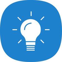 Idea Bulb Glyph Curve Icon Design vector