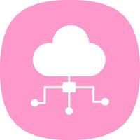 nube informática glifo curva icono diseño vector