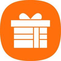 Gift Box Glyph Curve Icon Design vector