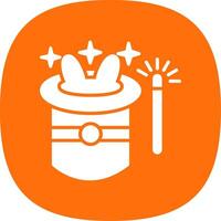 Magic Hat Glyph Curve Icon Design vector