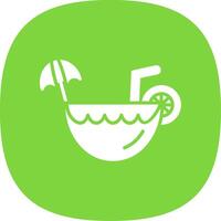 Coconut Drink Glyph Curve Icon Design vector