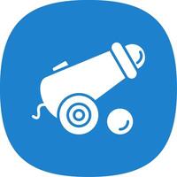 Cannon Glyph Curve Icon Design vector