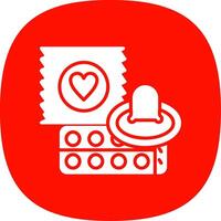 Condom Glyph Curve Icon Design vector