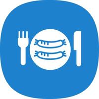 Sausages Glyph Curve Icon Design vector