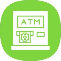 Atm Machine Glyph Curve Icon Design vector