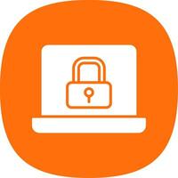Security Glyph Curve Icon Design vector