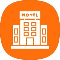 motel glifo curva icono diseño vector