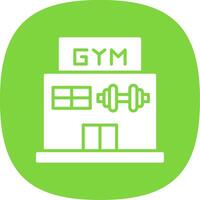 gimnasio glifo curva icono diseño vector