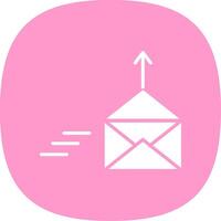 correo glifo curva icono diseño vector