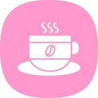 café taza glifo curva icono diseño vector