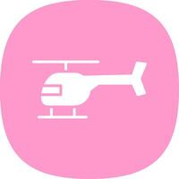 helicóptero glifo curva icono diseño vector