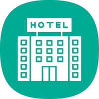 Hotel Glyph Curve Icon Design vector