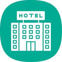 Hotel Glyph Curve Icon Design vector