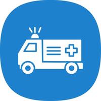 Ambulance Glyph Curve Icon Design vector