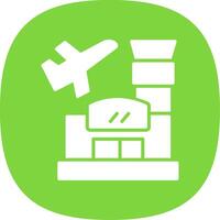 Airport Glyph Curve Icon Design vector