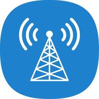 Radio Tower Glyph Curve Icon Design vector