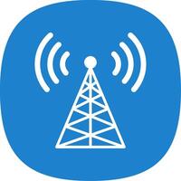 Radio Tower Glyph Curve Icon Design vector