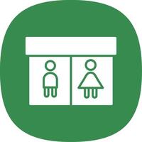 Public Toilet Glyph Curve Icon Design vector