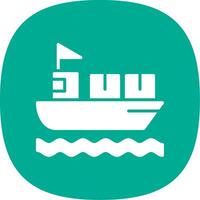 Ship Glyph Curve Icon Design vector