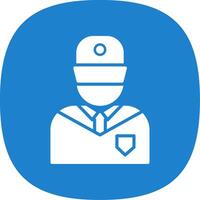 Security Guard Glyph Curve Icon Design vector