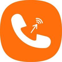 Phone Call Glyph Curve Icon Design vector