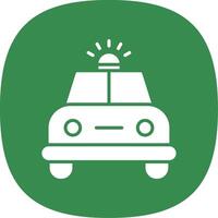 Police Car Glyph Curve Icon Design vector