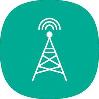 Radio Tower Glyph Curve Icon Design vector