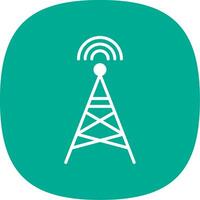 Radio Tower Glyph Curve Icon Design vector