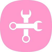 Spanner Glyph Curve Icon Design vector
