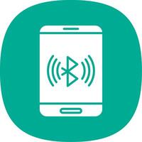 Bluetooth Glyph Curve Icon Design vector