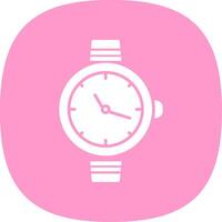 reloj glifo curva icono diseño vector