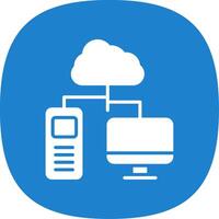 Cloud Computing Glyph Curve Icon Design vector