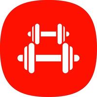 Dumbbell Glyph Curve Icon Design vector