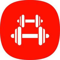 Dumbbell Glyph Curve Icon Design vector