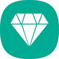 Diamond Glyph Curve Icon Design vector