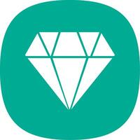 Diamond Glyph Curve Icon Design vector