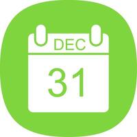 December Glyph Curve Icon Design vector