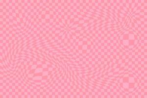 Pink retro psychedelic checkerboard pattern. Groovy funky textures. vector