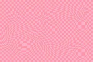 Pink retro psychedelic checkerboard pattern. Groovy funky textures. vector