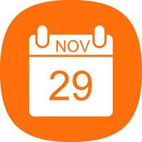 November Glyph Curve Icon Design vector