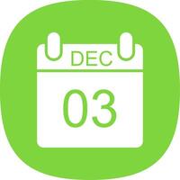 December Glyph Curve Icon Design vector