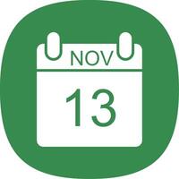 November Glyph Curve Icon Design vector