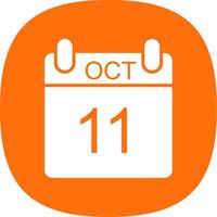 October Glyph Curve Icon Design vector