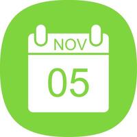 November Glyph Curve Icon Design vector