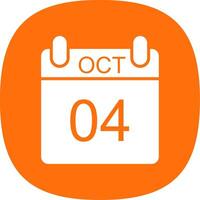 October Glyph Curve Icon Design vector