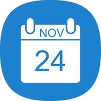 November Glyph Curve Icon Design vector