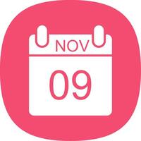 November Glyph Curve Icon Design vector
